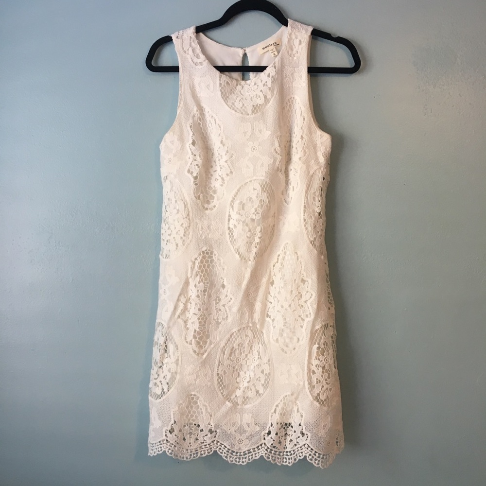 Monteau Los Angeles White Lacy Dress (S)